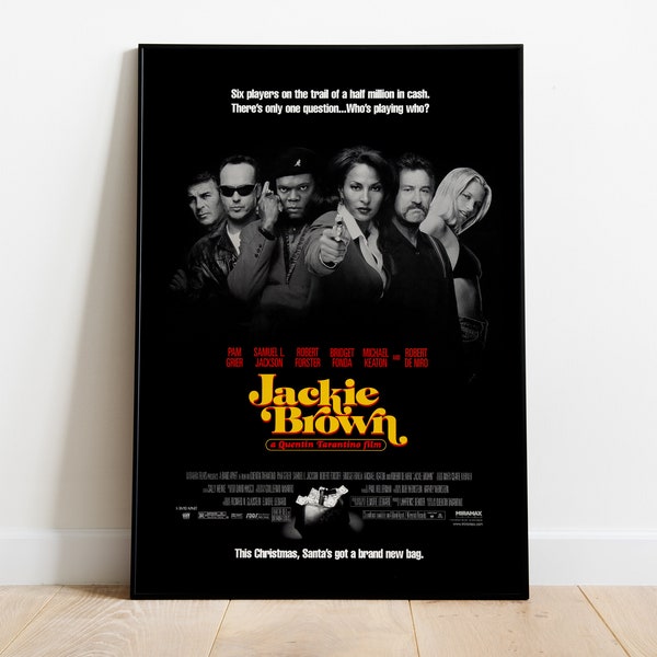 Jackie Brown, Quentin Tarantino, Pam Grier, Samuel L. Jackson, 1997 - HQ Vintage Movie Poster, Premium Semi-Glossy Paper