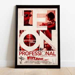 Léon: The Professional, Luc Besson, Jean Reno, Natalie Portman, 1994 - Pôster de filme retrô vintage, papel semibrilhante premium