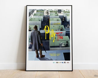 Playtime, Jacques Tati, 1967 - High Quality Vintage Movie Poster, Premium Semi-Glossy Paper