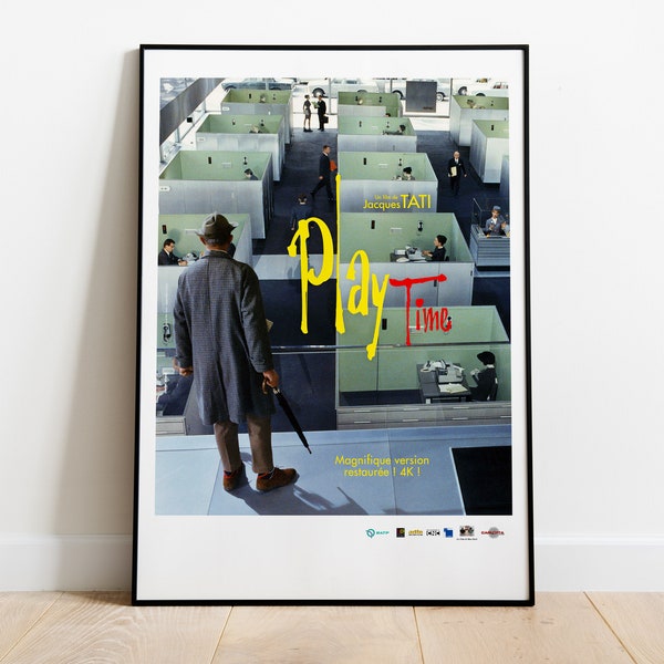 Playtime, Jacques Tati, 1967 - High Quality Vintage Movie Poster, Premium Semi-Glossy Paper