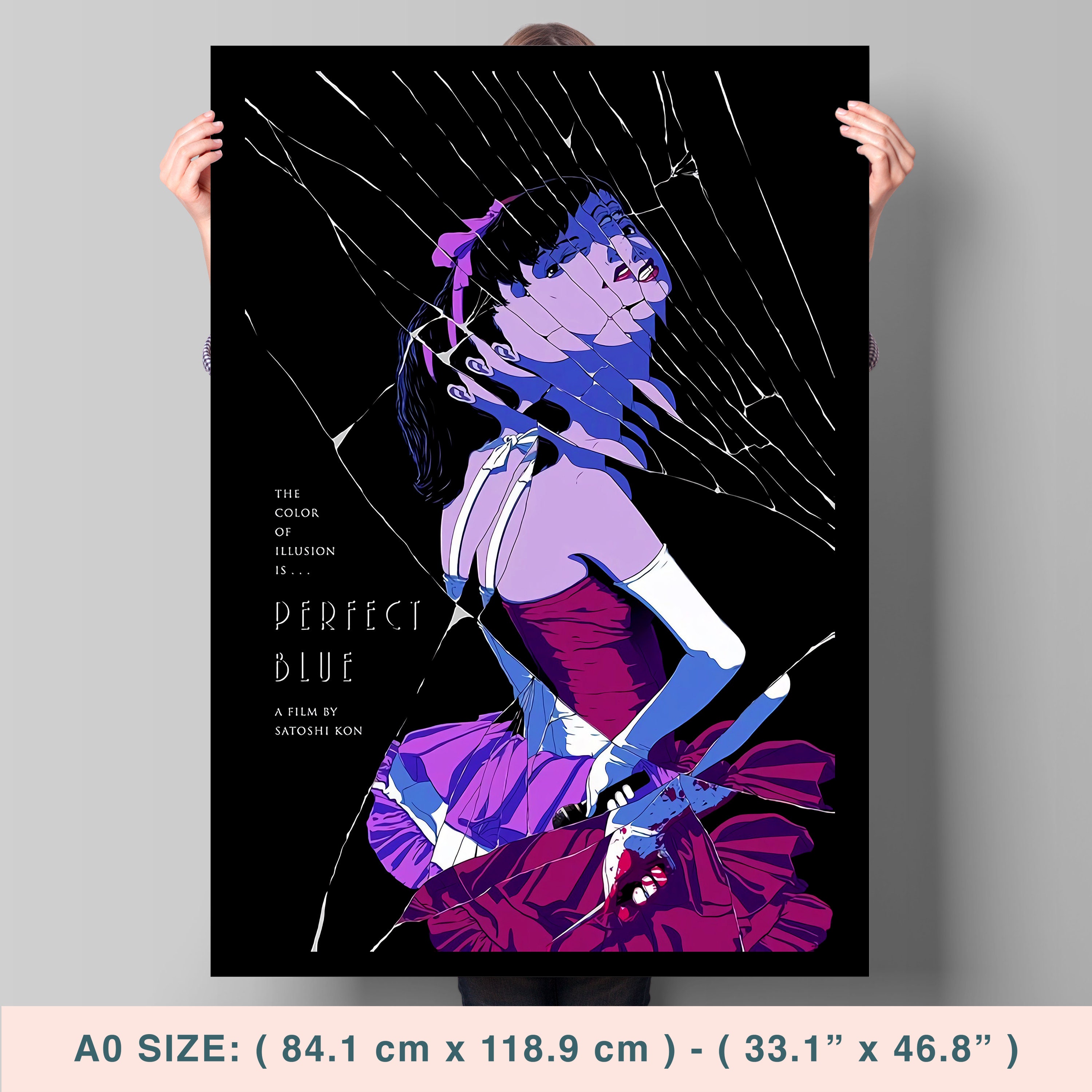 額縁入り　ポスター　PERFECT BLUE パーフェクトブルー Perfect Blue, Satoshi Kon, 1997 - High Quality Anime Retro