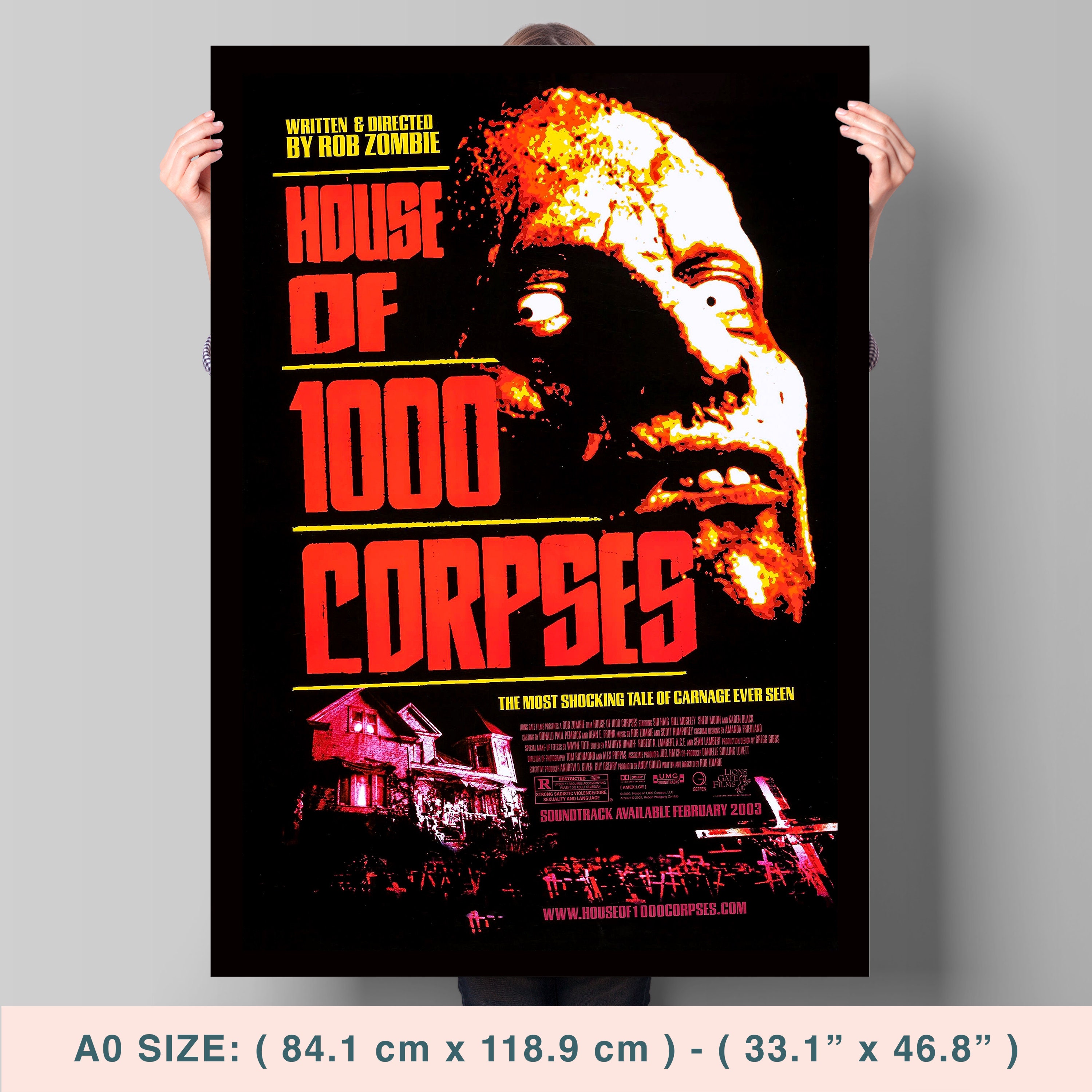 House of 1000 Corpses, Rob Zombie, 2003 - HQ Vintage Movie Poster