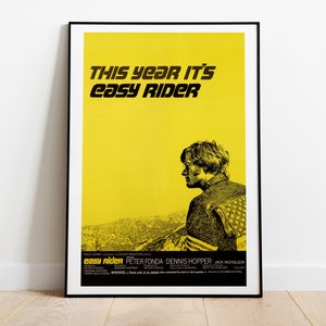 Easy Rider, Peter Fonda, Dennis Hopper, 1969 - Vintage Retro Filmplakat, Premium Halbglanzpapier