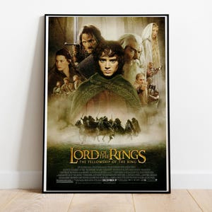 Il Signore degli Anelli: La Compagnia dell'Anello, Peter Jackson, 2001 - Poster del film HQ, carta semi-lucida di alta qualità
