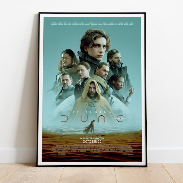 Dune Part One, Denis Villeneuve, Timothée Chalamet, Rebecca Ferguson, 2021 - HQ Movie Poster, Premium Semi-Glossy Paper