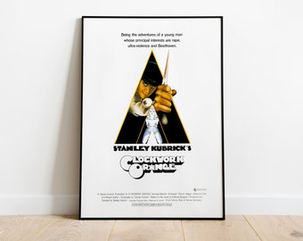 A Clockwork Orange, Stanley Kubrick, 1971 High Quality Vintage Retro Movie Poster, Premium Semi-Glossy Paper