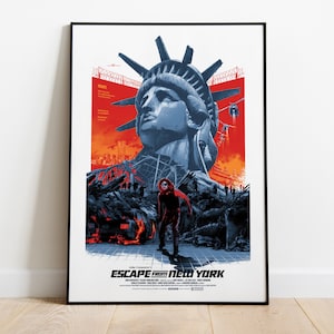 Escape from New York, John Carpenter, Kurt Russel, 1981 - Affiche de film vintage de haute qualité, papier semi-brillant de qualité supérieure