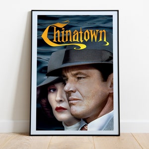 Chinatown, Roman Polański, Jack Nicholson, 1974 – plakat filmowy Vintage Cinema, papier premium półbłyszczący