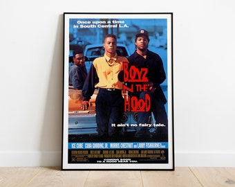 Boyz n the Hood, Cuba Gooding Jr., Ice Cube, 1991 - Retro Cinema Movie Poster, Premium Semi-Glossy Paper