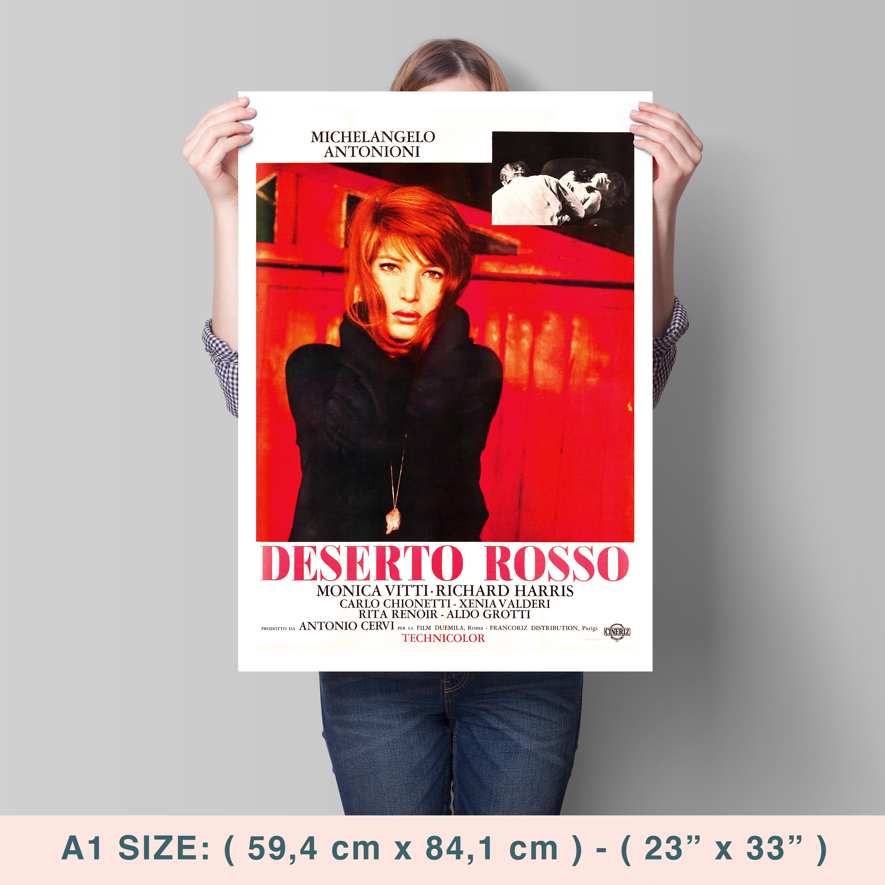 Poster Cinéma Deserto Rosso – Affiche HQ 50x70 Cm, Papier Qualité, Neuf Sous Tube