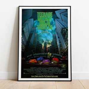 Teenage Mutant Ninja Turtles, Steve Barron, 1990 - Poster di film retrò vintage, carta semilucida premium
