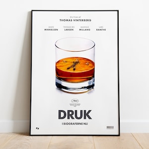 Another Round, Druk, Thomas Vinterberg, Mads Mikkelsen, 2020 - High Quality Movie Poster, Premium Semi-Glossy Paper