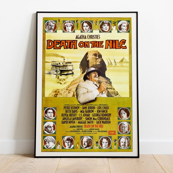 Death on the Nile, John Guillermin, Jane Birkin, Agatha Christie, 1937 - HQ Retro Vintage Movie Poster, Premium Semi-Glossy Paper