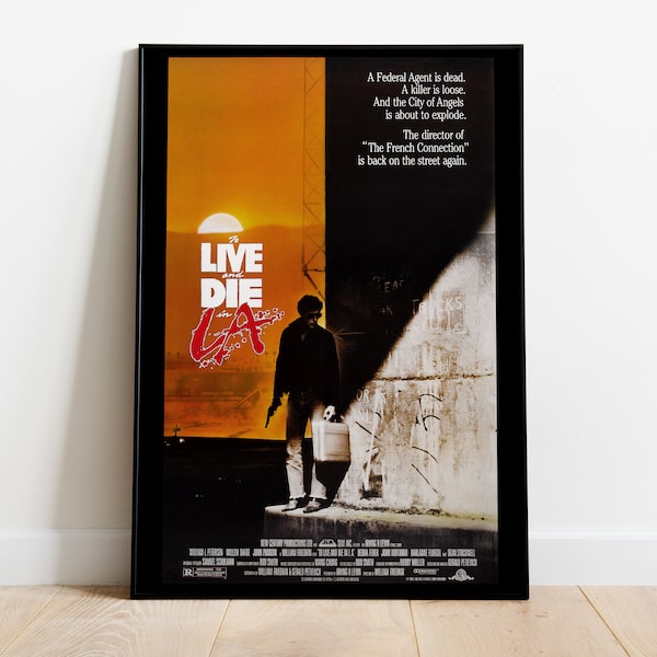 To Live and Die in L.A., William Friedkin, William Petersen, Willem Dafoe, 1985 - Retro Vintage Movie Poster, Premium Semi-Glossy Paper