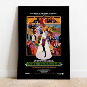 Pop americano, Ralph Bakshi, 1981 - Poster di film retrò vintage, carta semilucida premium