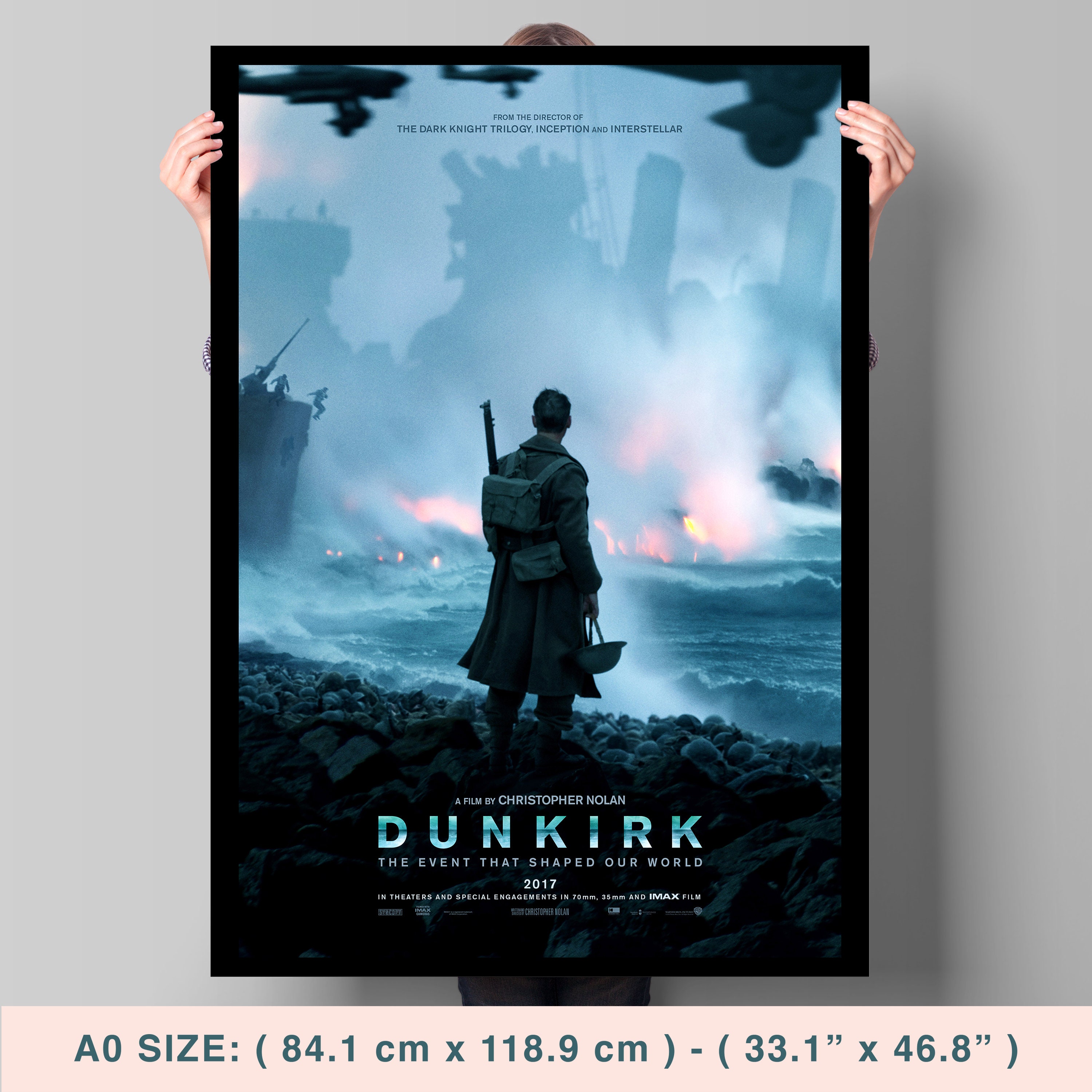 Dunkirk, Christopher Nolan, 2017 - HQ Movie Poster, Premium Semi