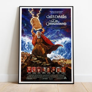 I dieci comandamenti, Cecil B. DeMille, 1956 - Poster di film vintage HQ, carta semilucida Premium