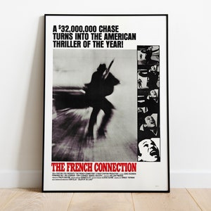The French Connection, William Friedkin, Gene Hackman, 1971 - HQ Vintage Movie Poster, Premium Semi-Glossy Paper