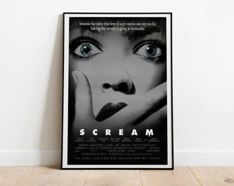 Scream, Wes Craven, 1996 - Póster de película retro de alta calidad, papel semibrillante premium