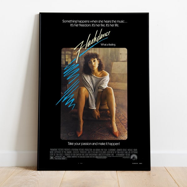 Flashdance, Adrian Lyne, Jennifer Beals, 1983 - High Quality Illustration Movie Poster, Premium Semi-Glossy Paper