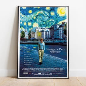 Midnight in Paris, Woody Allen, Owen Wilson, Rachel McAdams, 2011 - Poster del film HQ, carta semi-lucida di alta qualità