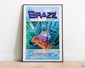 Brazil, Terry Gilliam, Jonathan Pryce, Robert De Niro, 1985 - Retro Vintage Movie Poster, Premium Semi-Glossy Paper