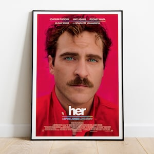 Her, Spike Jonze, Joaquin Phoenix, Scarlett Johansson, 2013 - Poster del film vintage retrò HQ, carta semilucida Premium