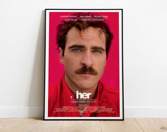 Her, Spike Jonze, Joaquin Phoenix, Scarlett Johansson, 2013 - HQ Retro Vintage Movie Poster, Premium Semi-Glossy Paper