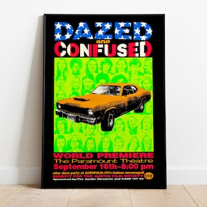 Dazed and Confused, Richard Linklater, 1993 - Retro Vintage Movie Poster, Premium Semi-Glossy Paper