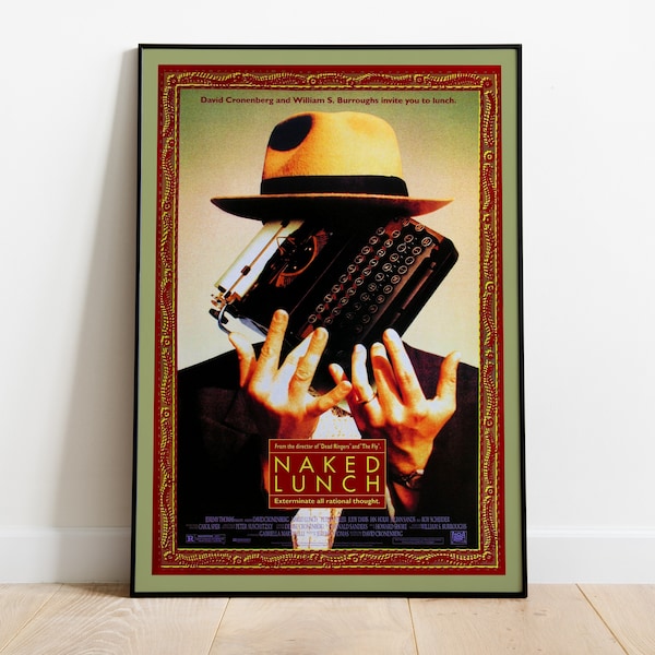 Naked Lunch, David Cronenberg, Peter Weller, 1991 - Retro Movie Poster, Premium Semi-Glossy Paper