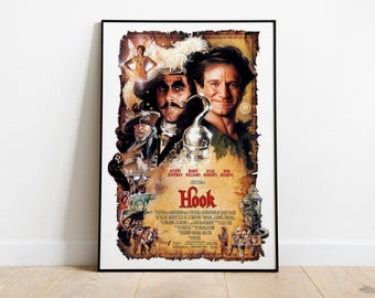 Hook, Steven Spielberg, Robin Williams, 1991 - High Quality Movie Poster, Premium Semi-Glossy Paper