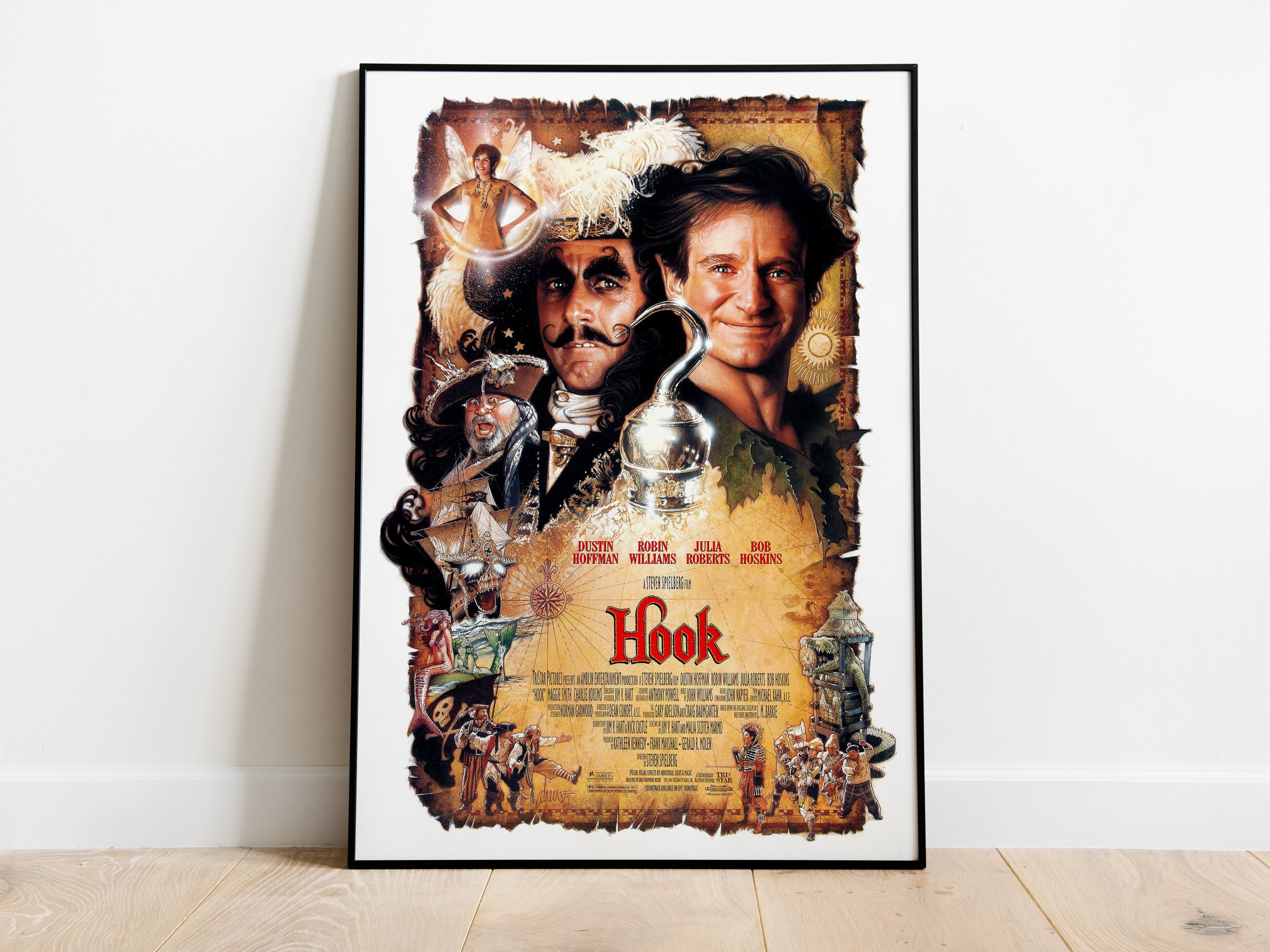 Hook, Steven Spielberg, Robin Williams, 1991 High Quality Movie Poster,  Premium Semi-glossy Paper 