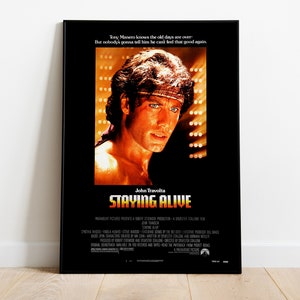 Staying Alive, Sylvester Stallone, John Travolta, 1983 - High Quality Vintage Movie Poster, Premium Semi-Glossy Paper