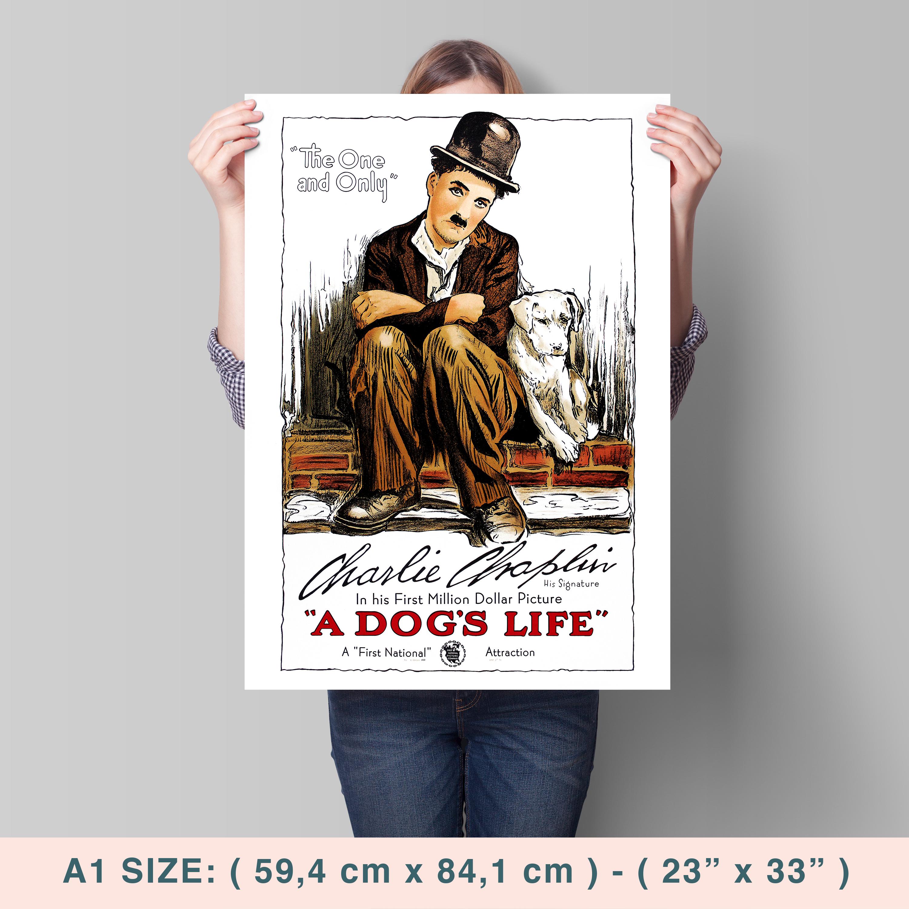 A Dog's Life, Charlie Chaplin, 1918 - High Quality Movie Poster