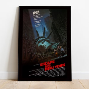 Escape from New York, John Carpenter, Kurt Russel, 1981 - Hochwertiges Vintage-Filmplakat, Premium-Semi-Glossy-Papier