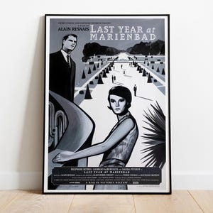 El año pasado en Marienbad, L'Année dernière à Marienbad, Alain Resnais, 1961 - Póster de película retro HQ, papel semibrillante premium