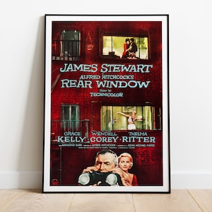 Heckscheibe, Alfred Hitchcock, 1954 - Hochwertiges Vintage-Filmplakat, Premium-Halbglanzpapier