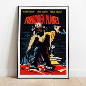 Il pianeta proibito, Fred M. Wilcox, 1956 - Poster di film retrò di alta qualità, carta semilucida premium