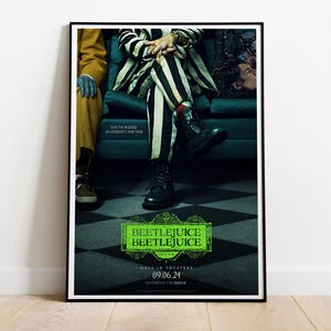 Beetlejuice Beetlejuice, Tim Burton, Michael Keaton, Winona Ryder, 2024 - Poster cinematografico HQ, carta semi-lucida di alta qualità