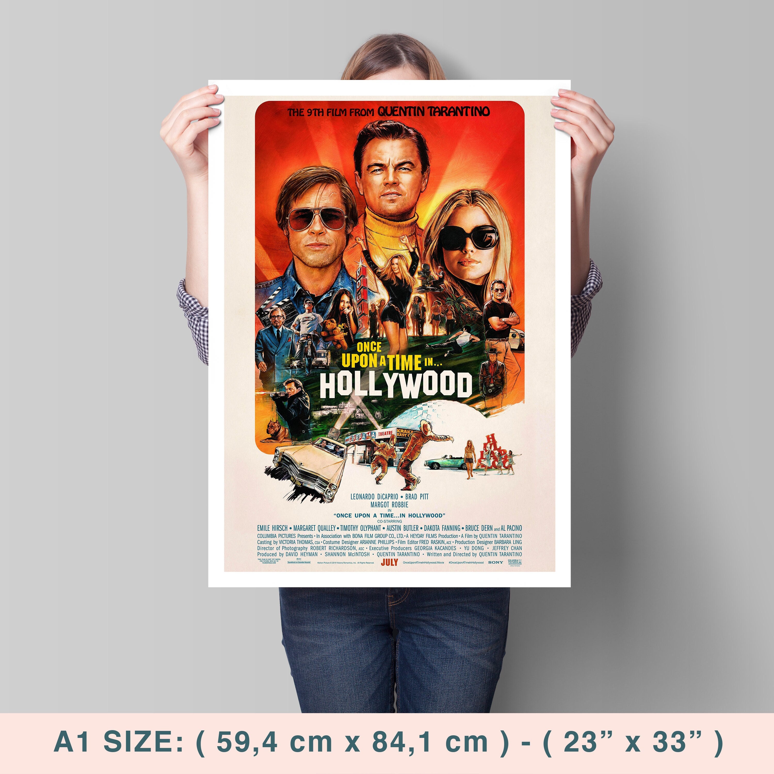 Erase una vez. en Hollywood Quentin Tarantino Leonardo DiCaprio Brad Pitt 2019 Poster de pelicula HQ papel semibrillante de primera calidad Etsy Mexico