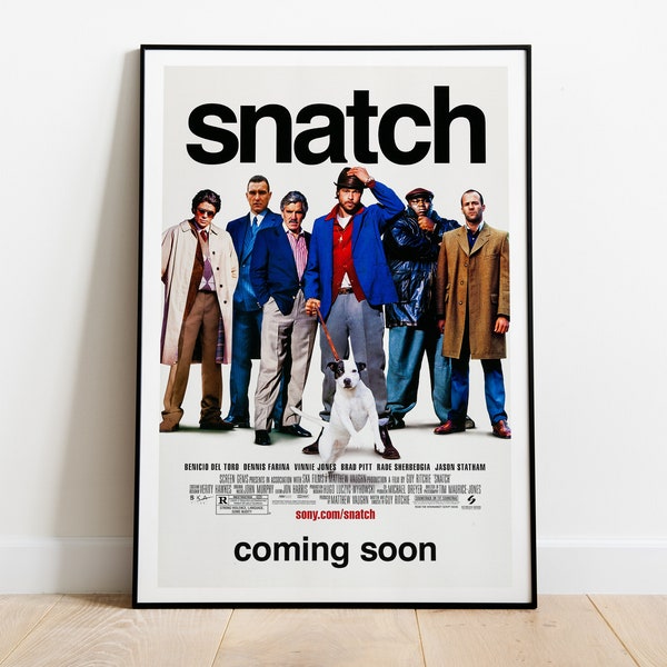 Snatch, Guy Ritchie, Brad Pitt, Benicio Del Toro, Jason Statham, 2000 - HQ Movie Poster, Premium Semi-Glossy Paper