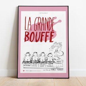 La Grande Bouffe, Marco Ferreri, Marcello Mastroianni, Ugo Tognazzi, 1973 - Poster di film vintage di alta qualità, carta semilucida premium