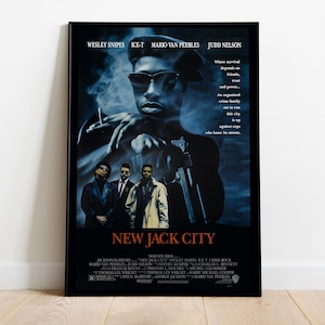New Jack City, Mario Van Peebles, Wesley Snipes, Ice-T, 1991 - Poster di film di alta qualità, carta semi-lucida di alta qualità