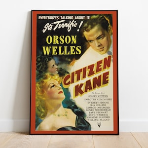 Citizen Kane, Orson Welles, 1941 - High Quality Vintage Movie Poster, Premium Semi-Glossy Paper