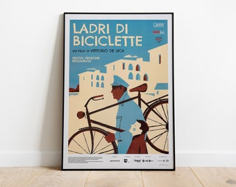 Ladri di Biciclette, Vittorio De Sica, 1948 - High Quality Vintage Movie Poster, Premium Semi-Glossy Paper