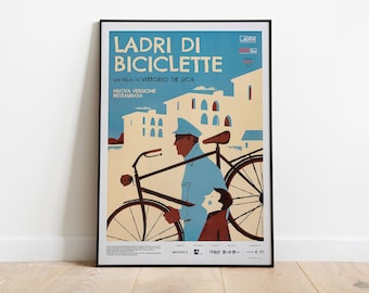 Ladri di Biciclette, Vittorio De Sica, 1948 - High Quality Vintage Movie Poster, Premium Semi-Glossy Paper