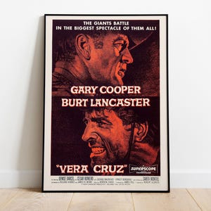 Vera Cruz, Robert Aldrich, Gary Cooper, 1954 - Poster retrò del film, carta semilucida premium