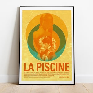 La Piscine, Jacques Deray, Alain Delon, Romy Schneider, 1969 - Póster de película ilustrado vintage de alta calidad, papel semibrillante de primera calidad