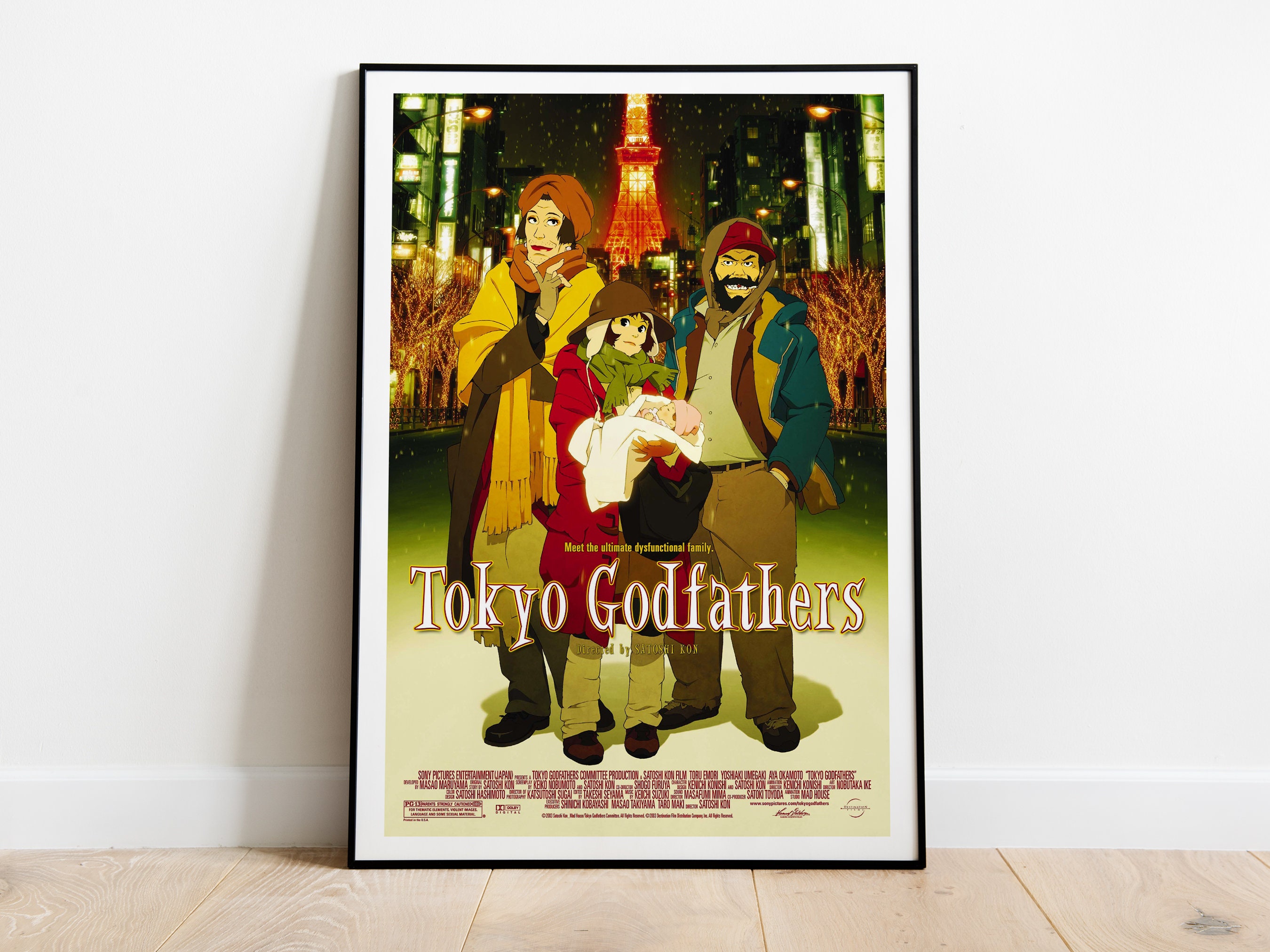 Tokyo Godfathers, Satoshi Kon, 2003 - High Quality Movie Poster, Premium Semi-Glossy Paper