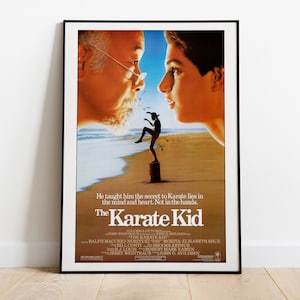 The Karate Kid, John G. Avildsen, Ralph Macchio, 1984 - HQ Retro Vintage Filmplakat, Premium Halbglanzpapier